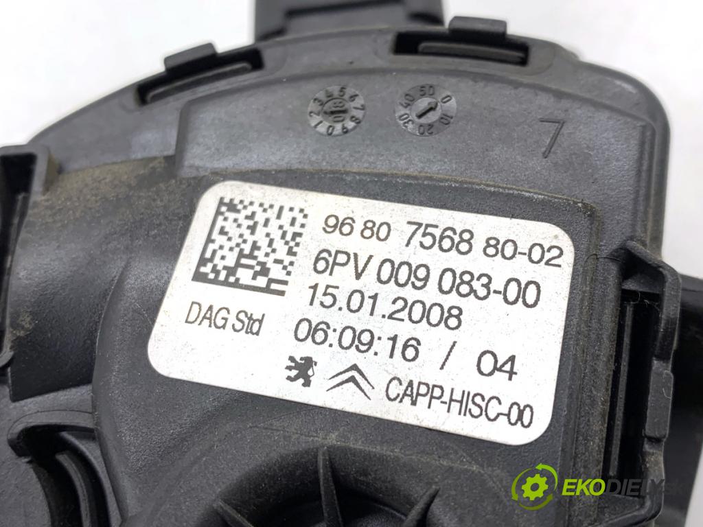 PEUGEOT 207 liftback 2008 54 kW 1.4 1360 Potenciometer plynu 9680756880 (Potenciometer plynového pedálu)