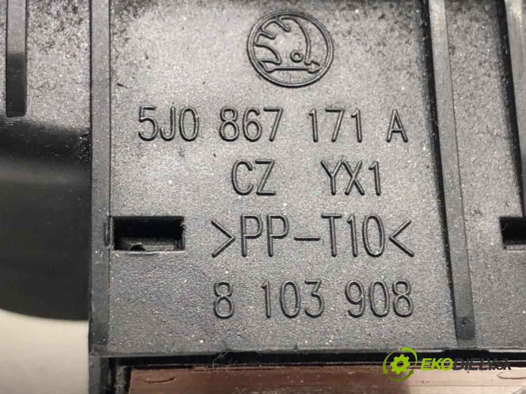 SKODA ROOMSTER nadwozie wielkoprzestrzenne (MPV) 2010 63 kW 1.2 TSI 1197 Prepínač okien 5J0867171A (Prepínacie páčky pod volantom)