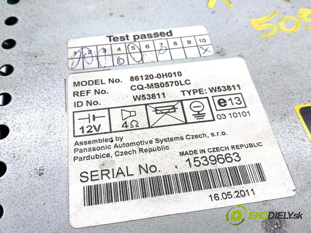 TOYOTA AYGO I liftback 2005 50 kW 1.0 (KGB10_) 998 RADIO 86120-0H010 (Audio zariadenie)