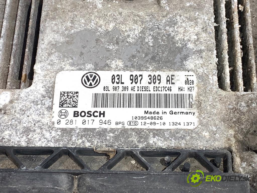 VW PASSAT B7 Kombi 2012 103 kW 2.0 TDI 1968 riadiaca jednotka Motor 03L907309AE (Riadiaca jednotka)