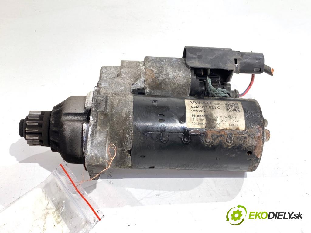 VW PASSAT B7 Kombi 2012 103 kW 2.0 TDI 1968 startér 02M911024C (Startér)