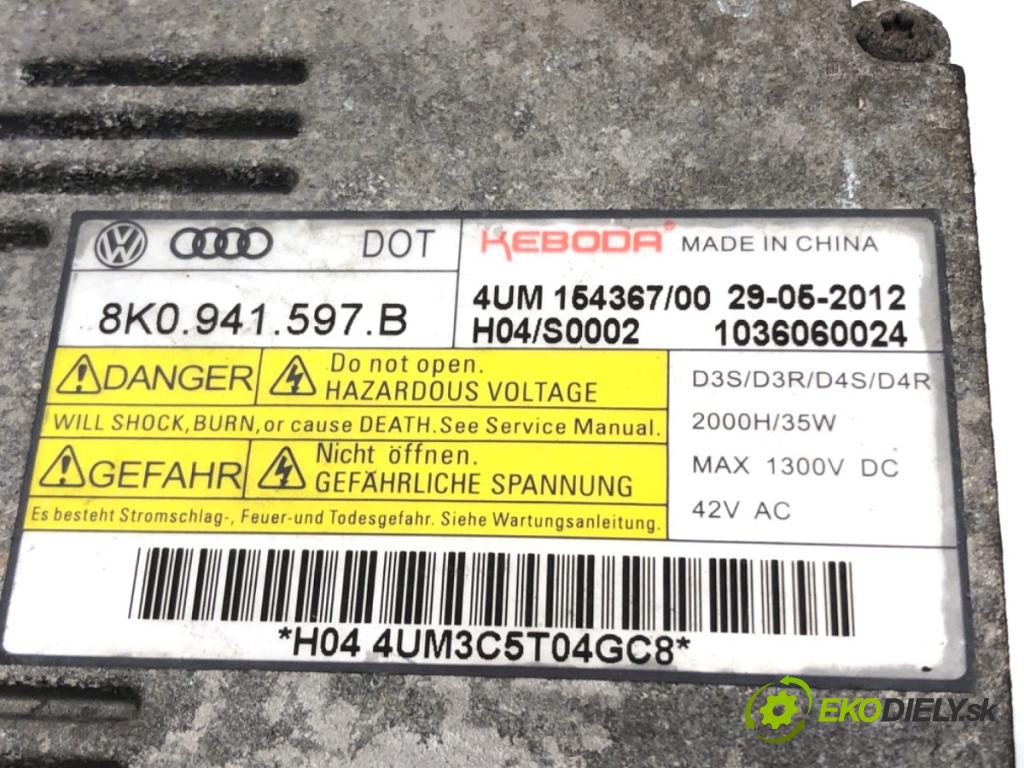 VW PASSAT B7 Kombi 2012 103 kW 2.0 TDI 1968 měnič XENON 8K0941597B (Řídící jednotka xenonu)