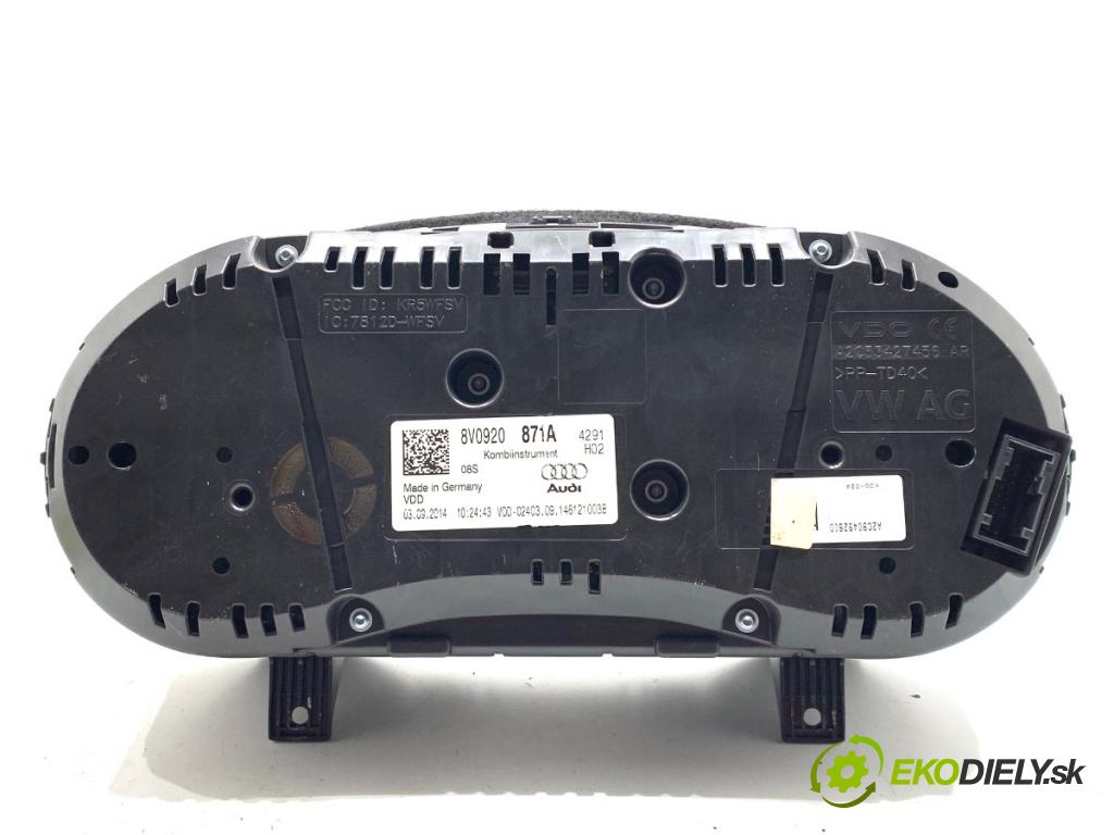 AUDI A3 8V liftback 2014 81 kW 1.6 TDI 1598 Prístrojovka 8V0920871A (Prístrojová doska)