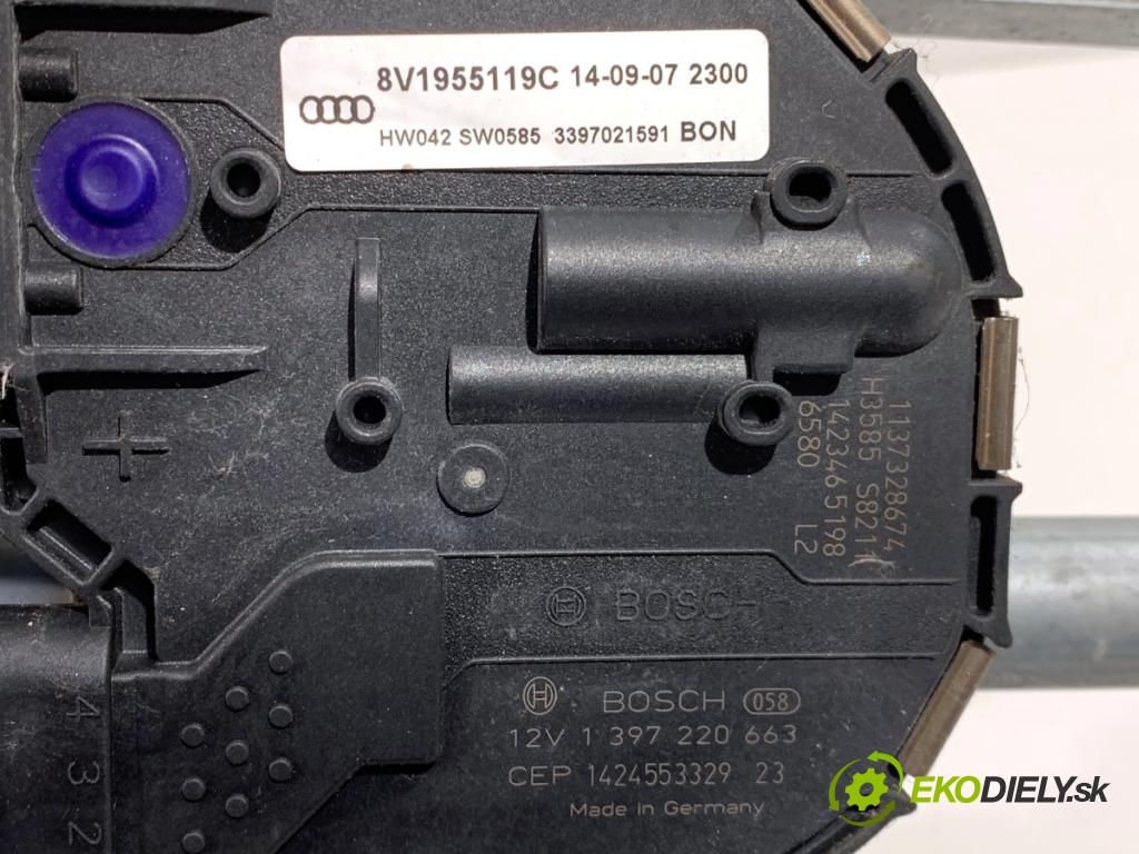 AUDI A3 8V liftback 2014 81 kW 1.6 TDI 1598 Mechanizmus stieračov predný 3397021591 (Motorček stieračov predný)