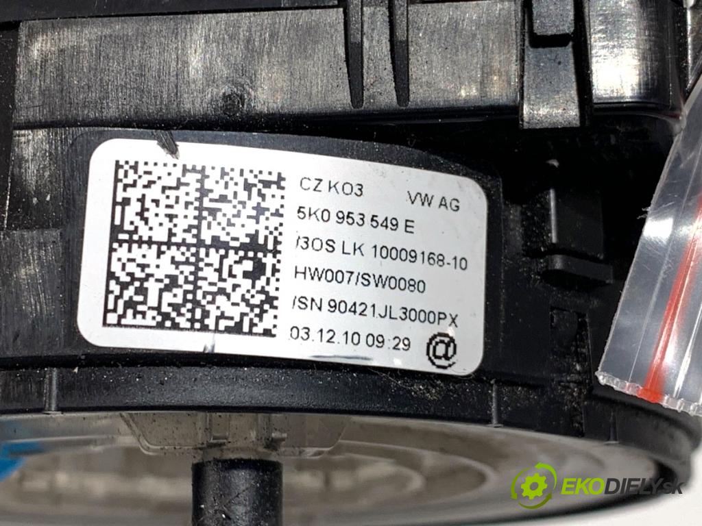 VW GOLF VI Kombi 2011 103 kW 2.0 TDI 1968 kroužek slimák airbag 5K0953549E (Airbag)