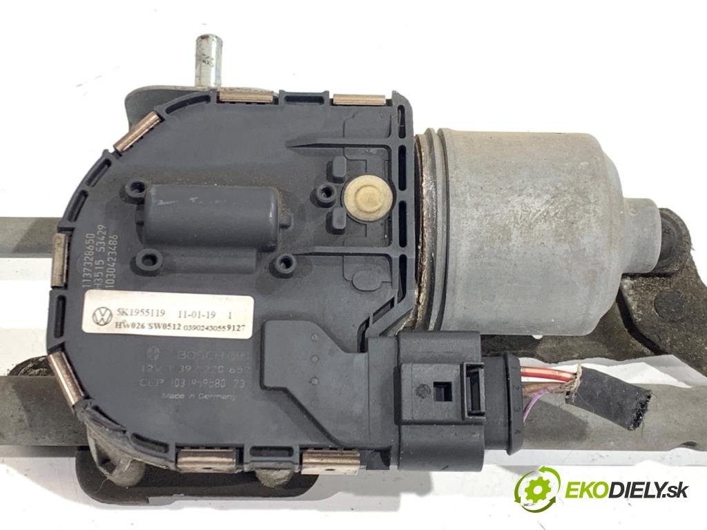 VW GOLF VI Kombi 2011 103 kW 2.0 TDI 1968 Mechanizmus stieračov predný 5K1955023 (Motorček stieračov predný)