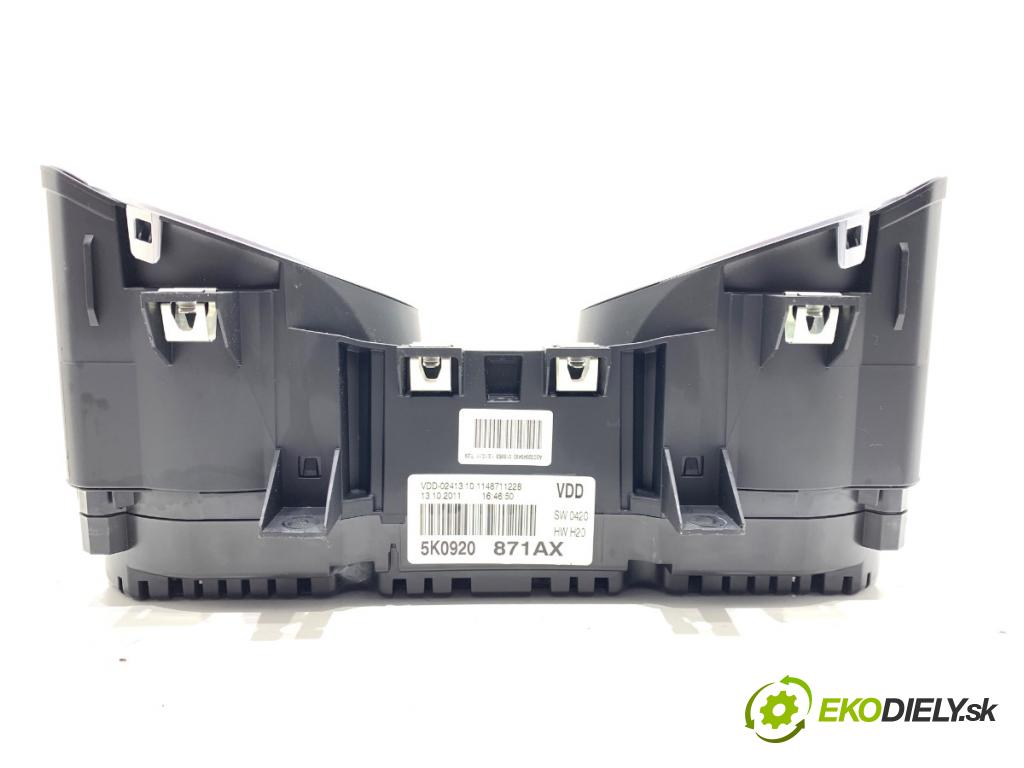 VW GOLF VI Kombi 2011 103 kW 2.0 TDI 1968 Prístrojovka 5K0920871AX (Prístrojová doska)