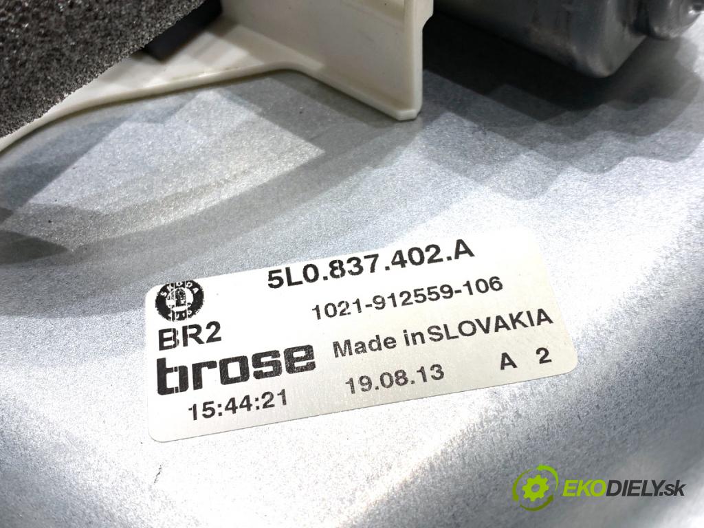 SKODA YETI SUV 2013 90 kW 1.4 TSI 1390 mechanismus okna pravý přední část 5L0837402A