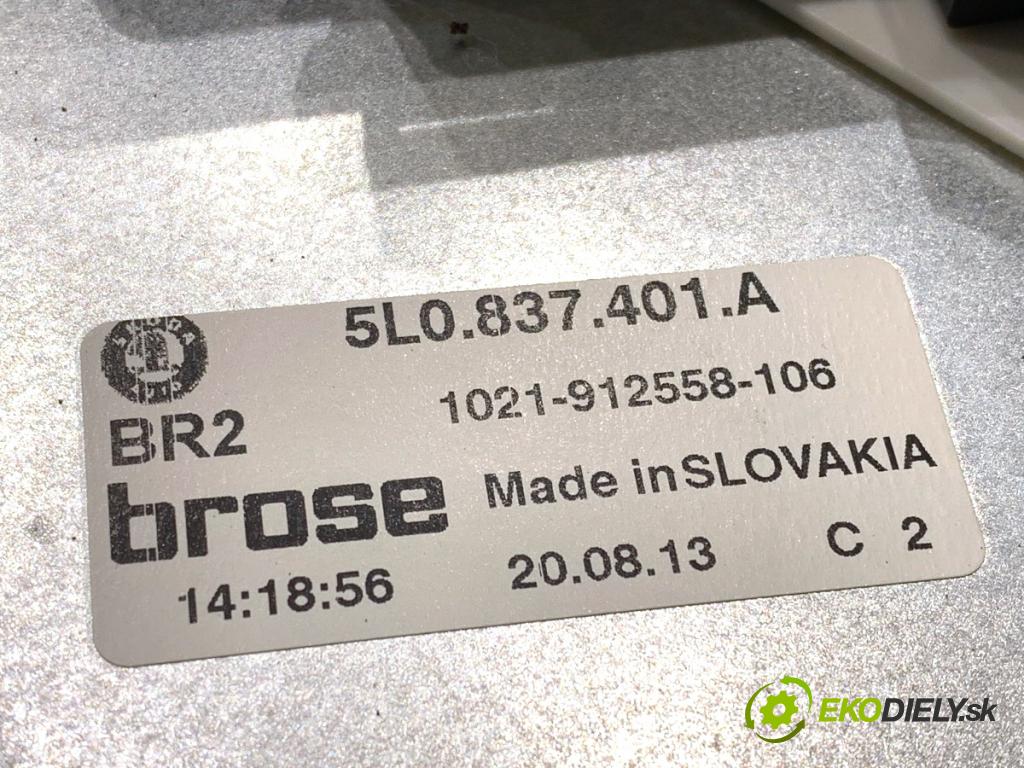 SKODA YETI SUV 2013 90 kW 1.4 TSI 1390 mechanismus okna levý přední část 5L0837401A