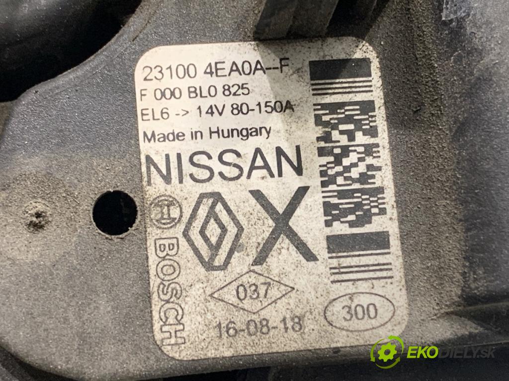NISSAN PULSAR liftback 2017 81 kW 1.5 dCi 1461 Alternátor 23100-4EA0A (Alternátor)
