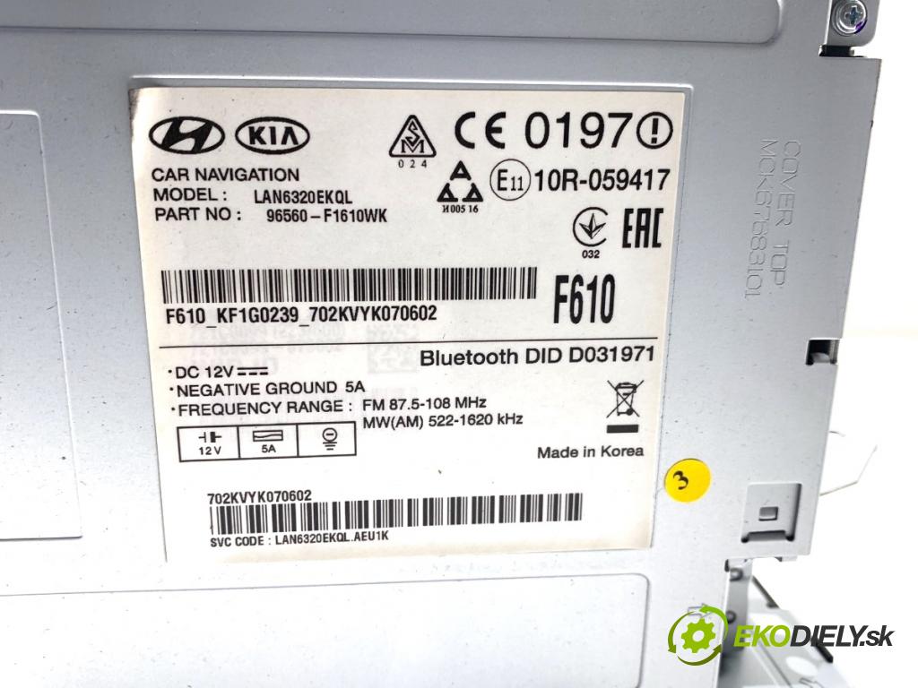 KIA SPORTAGE IV SUV 2017 130 kW 1.6 TGDI AWD 1591 RADIO 96560-F1610WK (Audio zariadenie)
