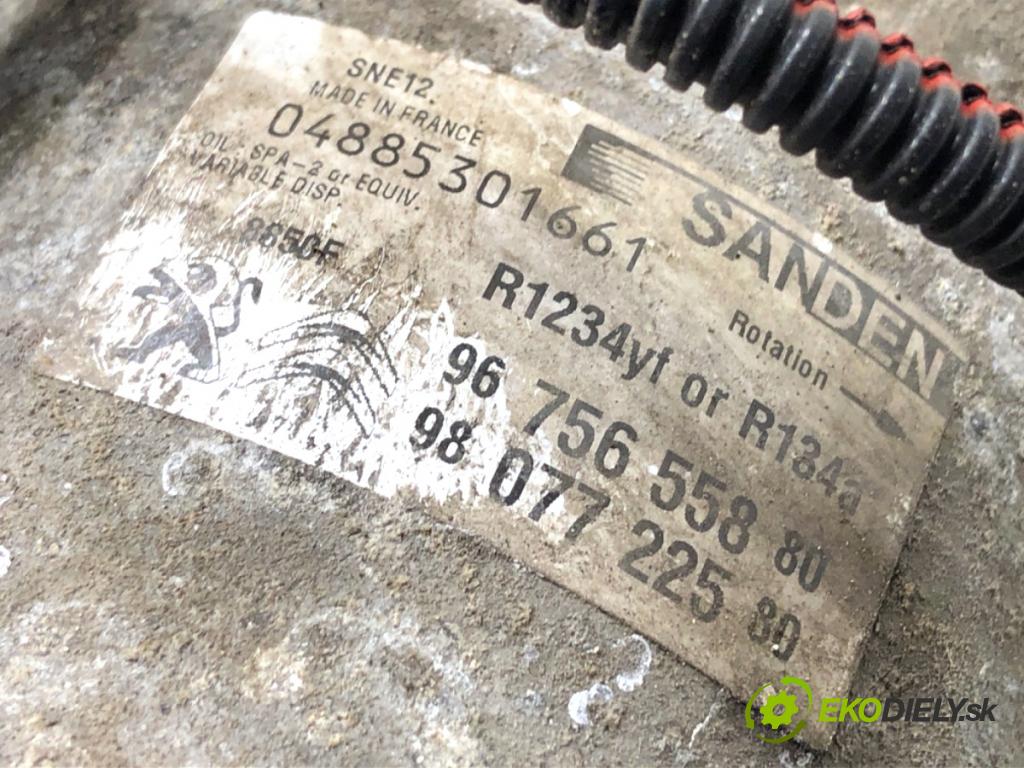 PEUGEOT 208 I liftback 2016 55 kW 1.6 HDi / BlueHDi 75 1560 Kompresor klimatizácie 9675655880 (Kompresor klimatizácie)