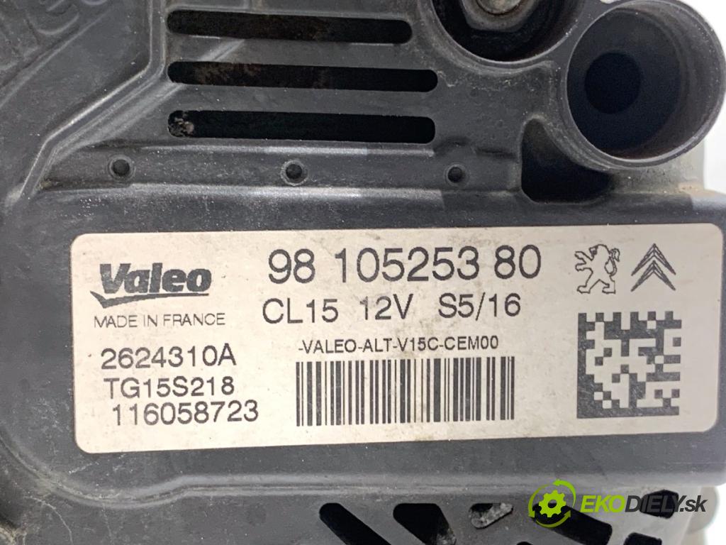 PEUGEOT 208 I liftback 2016 55 kW 1.6 HDi / BlueHDi 75 1560 Alternátor 9810525380 (Alternátor)