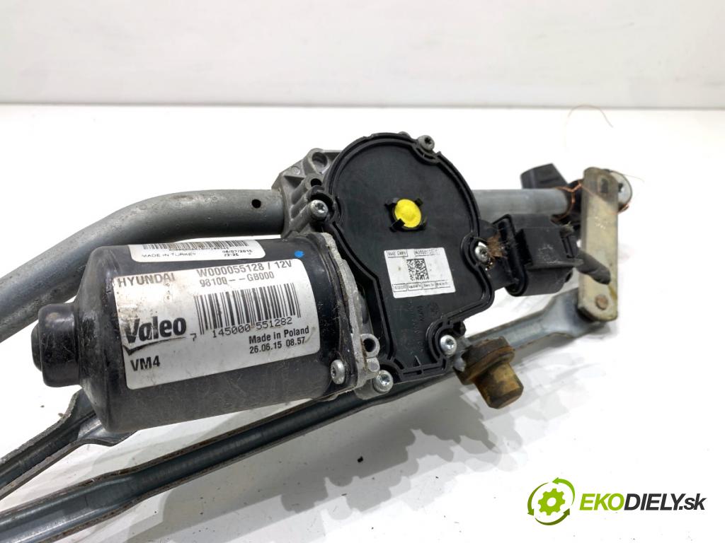 HYUNDAI i20 II liftback 2015 74 kW 1.4 1368 Mechanizmus stieračov predný 98100-C8000 (Motorček stieračov predný)