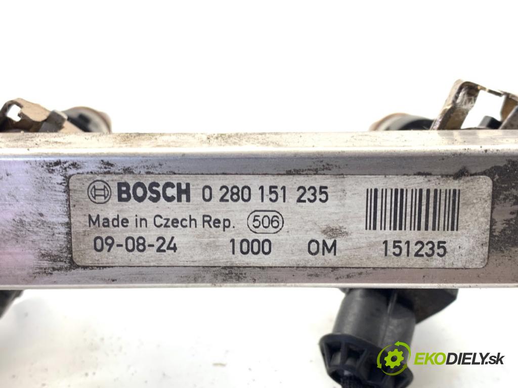 FIAT BRAVO II liftback 2009 88 kW 1.4 T-Jet (198AXG1B) 1368 Lišta vstrekovacia 0280158167 (Vstrekovacia lišta)