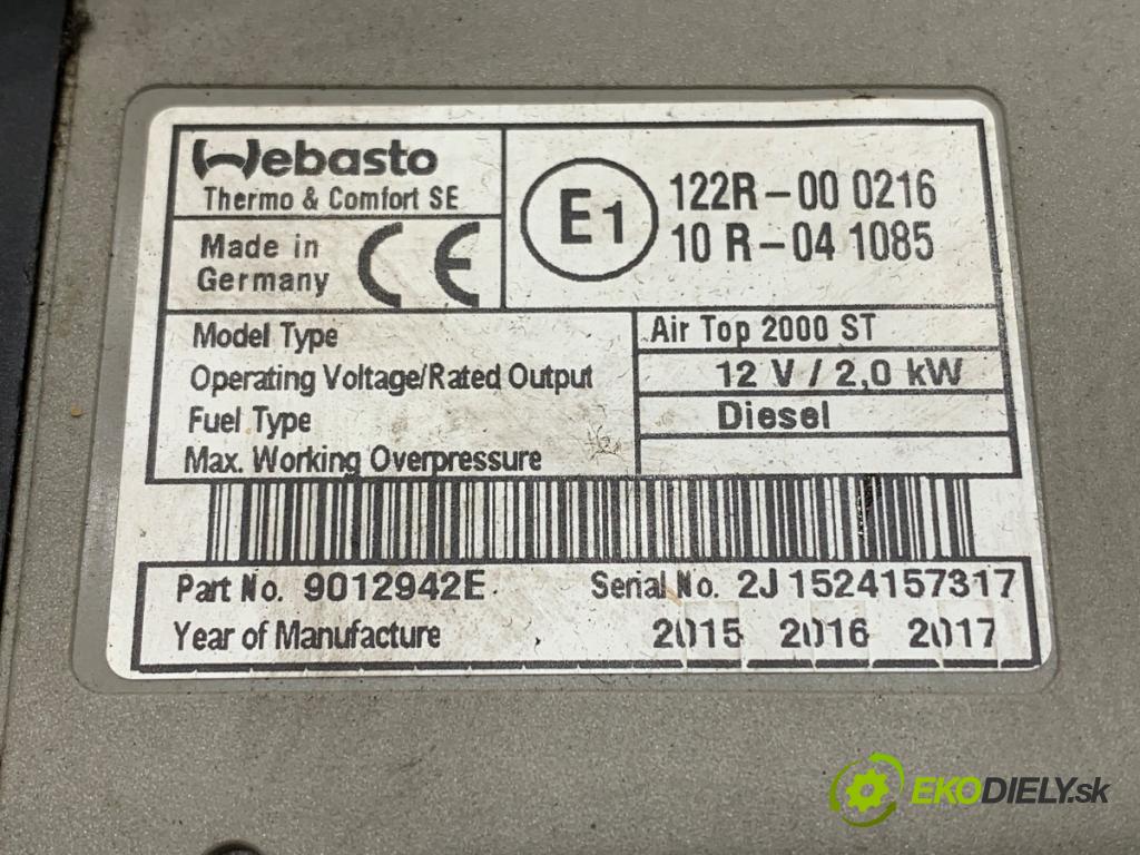 RENAULT MASTER III Autobus 2015 120 kW 2.3 dCi 165 FWD (JV0P, JV0U) 2298 Webasto AIRTOP2000ST (Webasto (nezávislé topení))