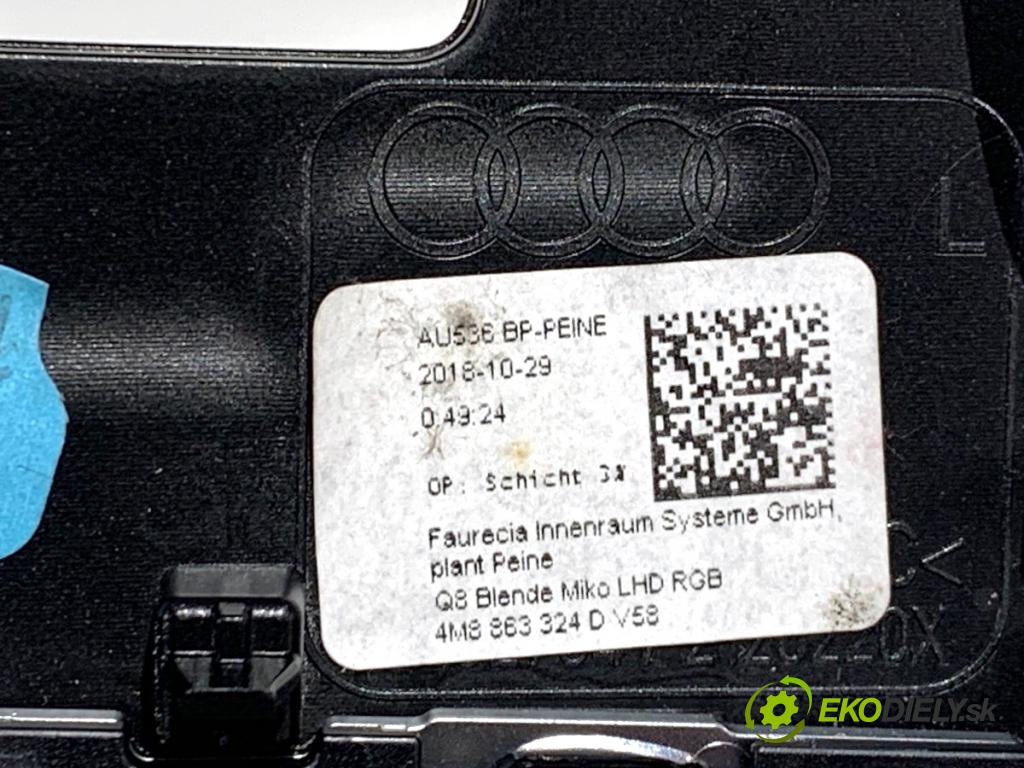 AUDI Q8 SUV 2018 210 kW 50 TDI Mild Hybrid quattro 2967 Lišta kryt TUNEL: 4M8863324D