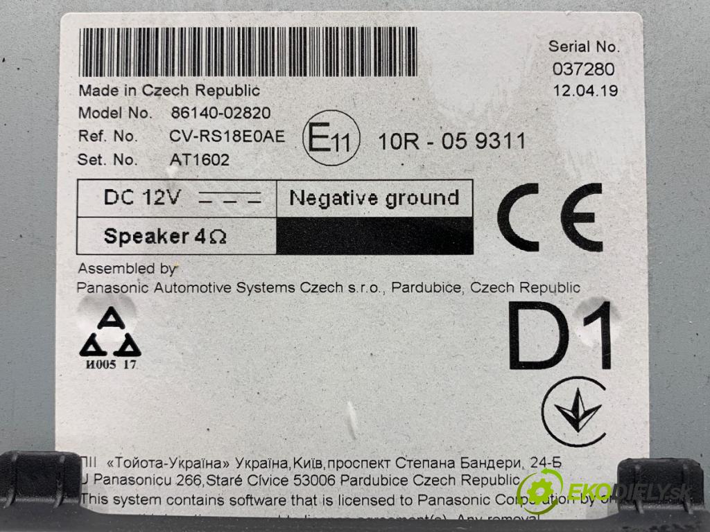 TOYOTA COROLLA E21 sedan 2019 72 kW 1.8 VVTi Hybrid (ZWE211, MZEA12) 1798 RADIO 86140-02820 (Audio zařízení)