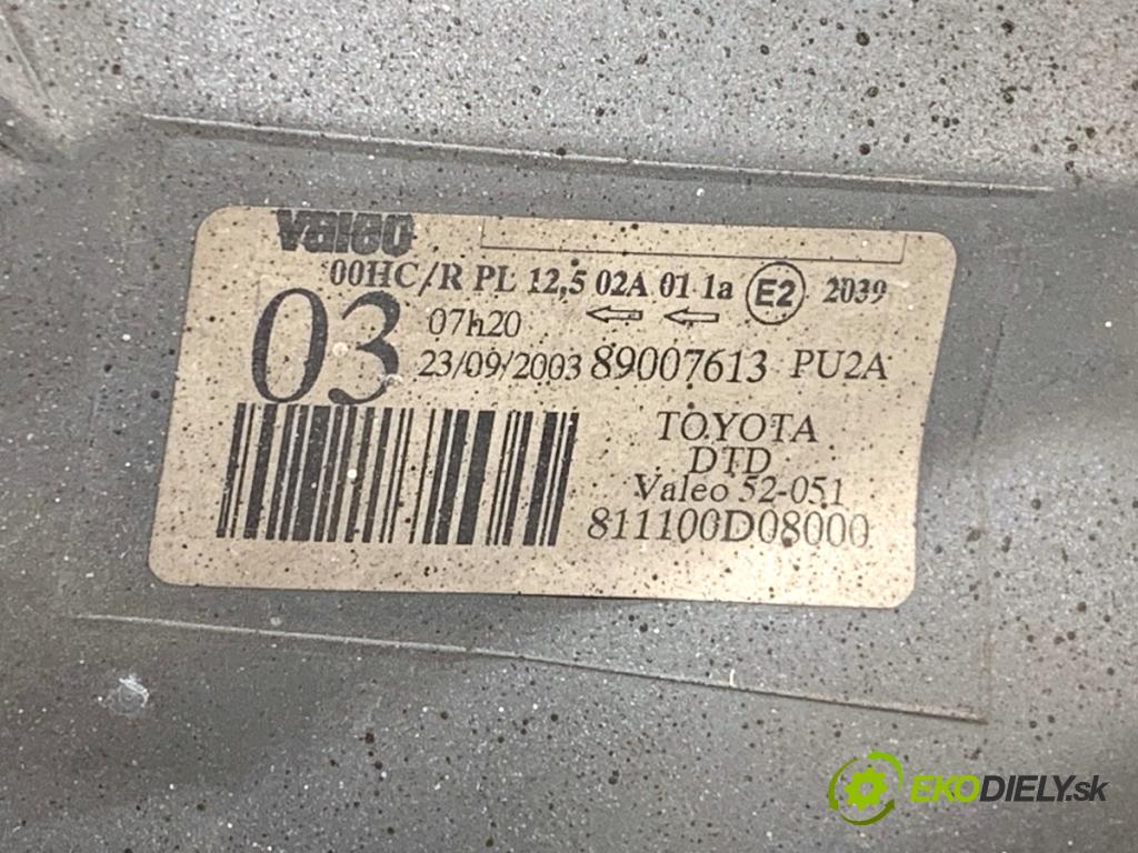 TOYOTA YARIS I liftback 2003 48 kW 1.0 (SCP10_) 998 světlomet pravý přední část 89007613