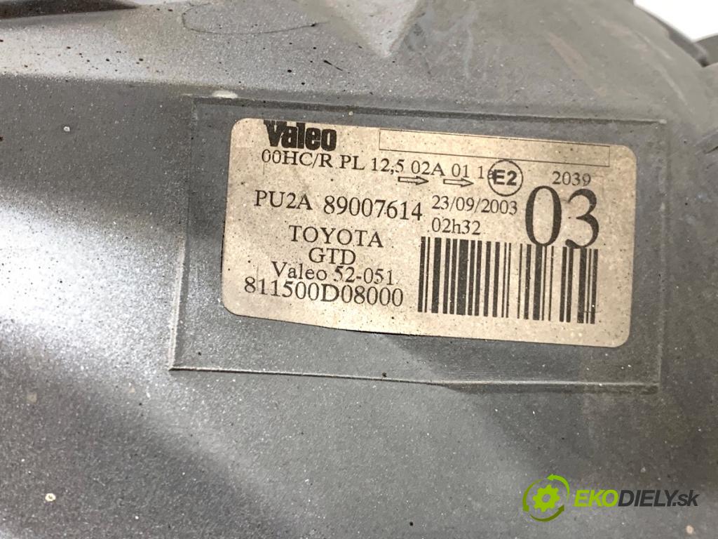 TOYOTA YARIS I liftback 2003 48 kW 1.0 (SCP10_) 998 světlomet levý přední část 89007614