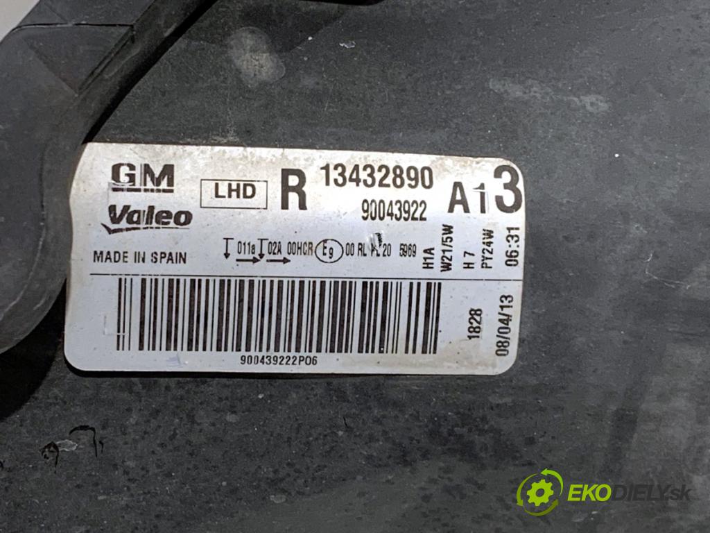 OPEL CORSA D liftback 2013 63 kW 1.2 (L08, L68) 1229 Svetlomet pravy predný 13432890