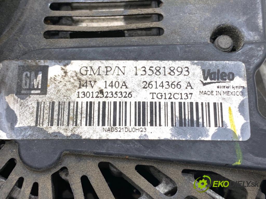 OPEL CORSA D liftback 2013 63 kW 1.2 (L08, L68) 1229 Alternátor 13581893 (Alternátor)