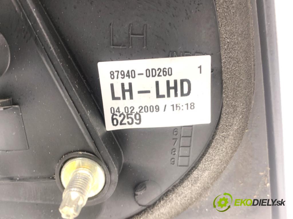 TOYOTA YARIS II liftback 2009 74 kW 1.33 VVT-i (NSP90_) 1329 zpětné zrcátko levý 87940-0D260