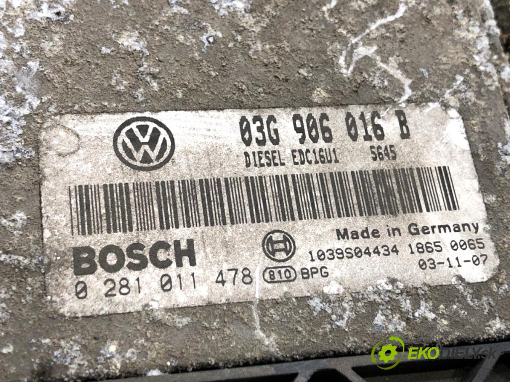 VW GOLF V liftback 2003 77 kW 1.9 TDI 1896 řídící jednotka motora 03G906016B (Řídicí jednotka)