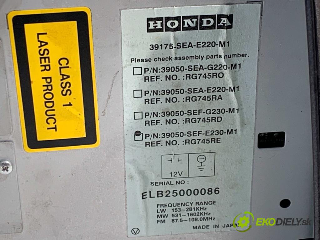 HONDA ACCORD VII sedan 2005 103 kW 2.2 i-CTDi (CN1) 2204 RADIO 39175-SEA-E220-M1 (Audio zařízení)