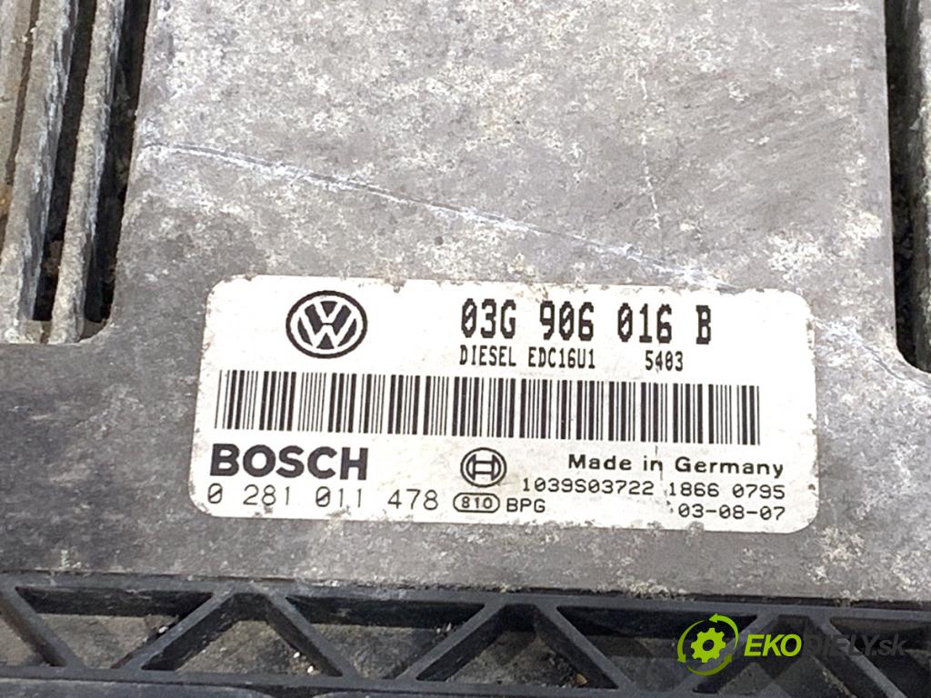 VW GOLF V liftback 2003 77 kW 1.9 TDI 1896 řídící jednotka motora 03G906016B (Řídicí jednotka)