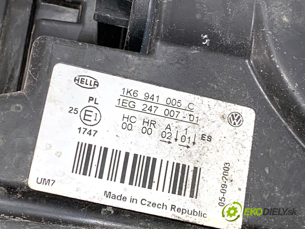 VW GOLF V liftback 2003 77 kW 1.9 TDI 1896 světlomet levý přední část 1K6941005C