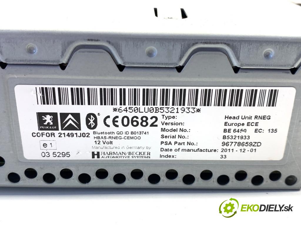 CITROEN C5 III sedan 2011 100 kW 2.0 HDi (RDRHDA) 1997 RADIO 96778659ZD (Audio zariadenie)