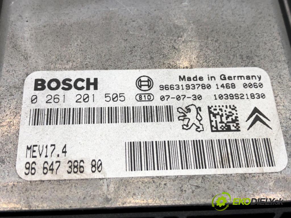 PEUGEOT 308 I liftback 2007 88 kW 1.6 16V 1598 řídící jednotka motora 9664738680 0261201505 (Řídicí jednotka)