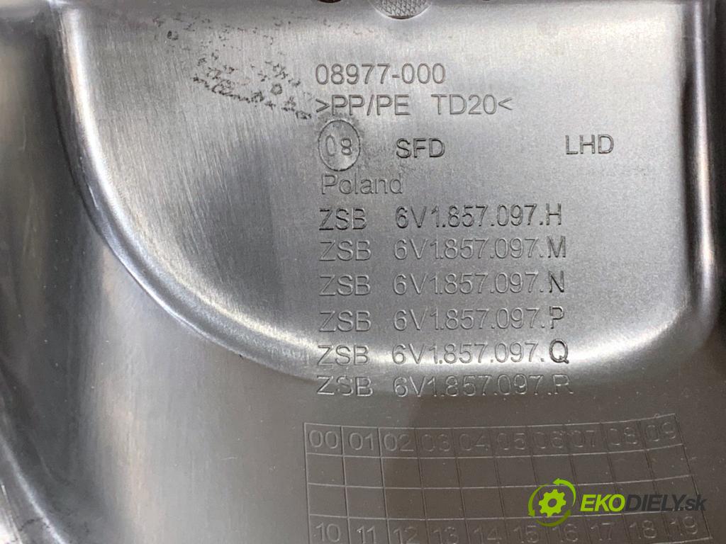 SKODA FABIA III liftback 2019 44 kW 1.0 999 Priehradka, kastlík spolujazdca 6V1857097M (Priehradka (kastlík))
