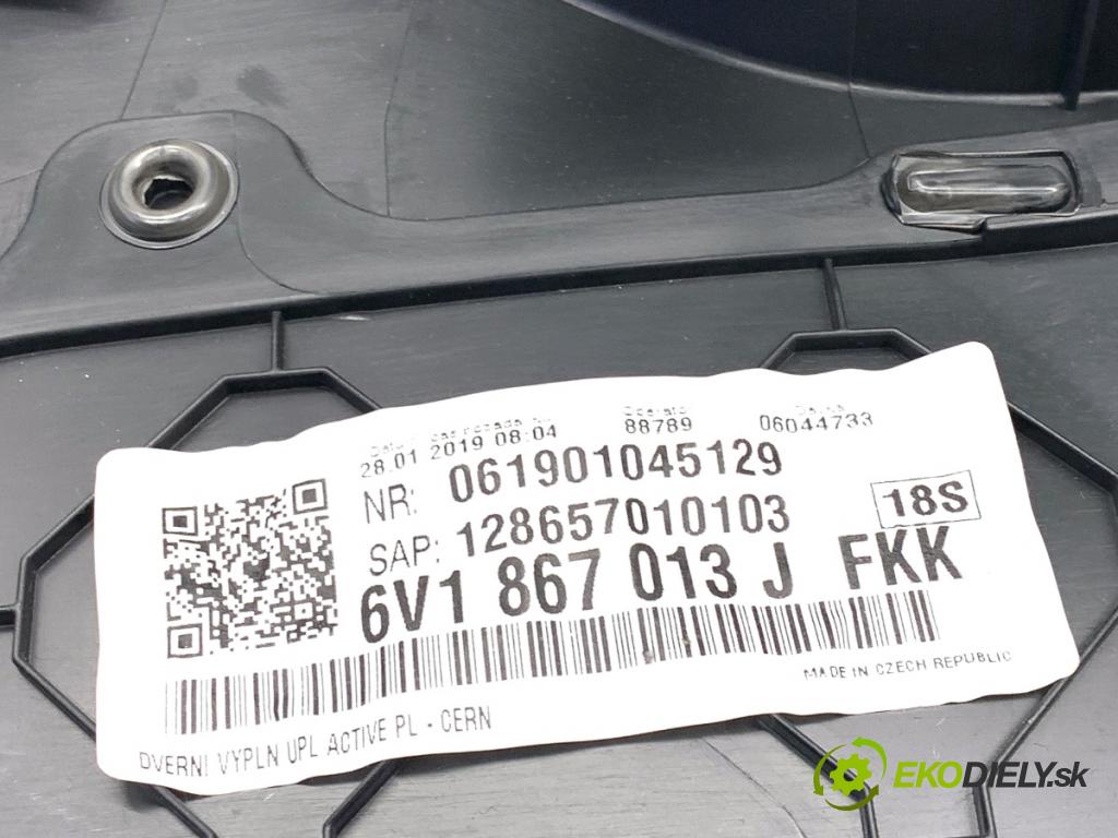SKODA FABIA III liftback 2019 44 kW 1.0 999 čalúnenie Dvere ľavy predný 6V1867013J