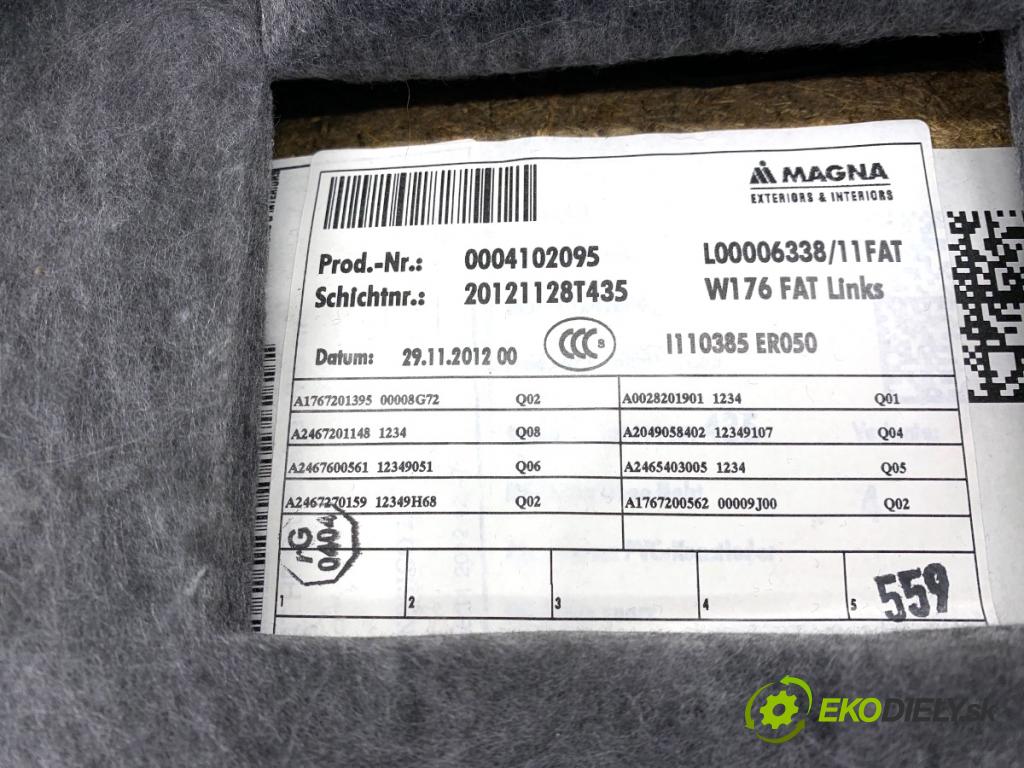 MERCEDES-BENZ W176 liftback 2012 90 kW A 180 (176.042) 1595 čalúnenie Dvere ľavy predný