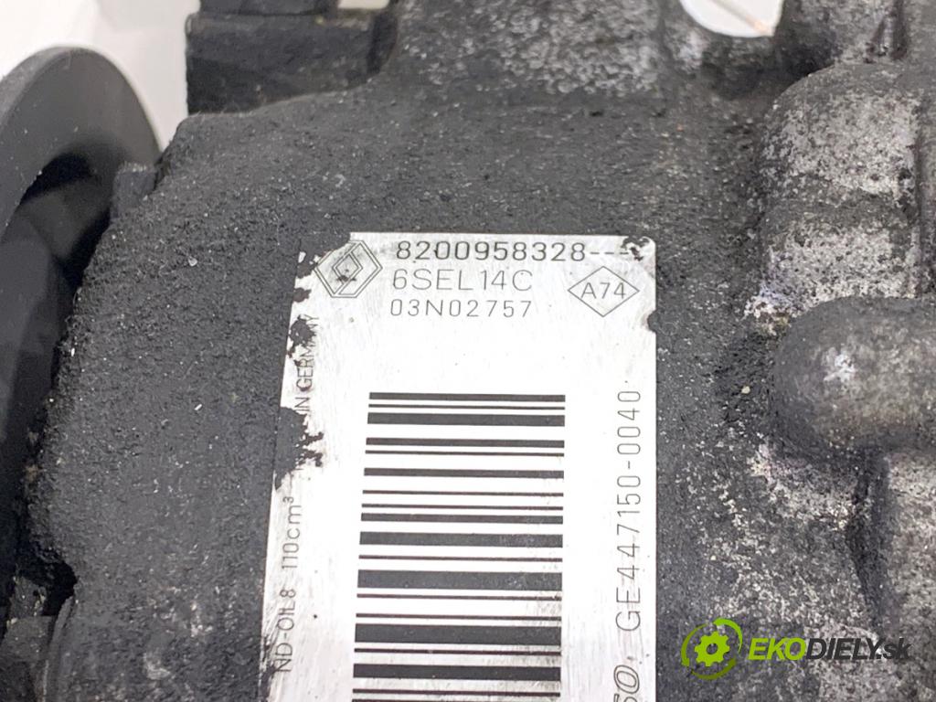 RENAULT GRAND SCENIC III nadwozie wielkoprzestrzenne (MPV) 2011 96 kW 1.4 16V (JZ0F) 1397 Kompresor klimatizácie 8200958328 (Kompresor klimatizácie)