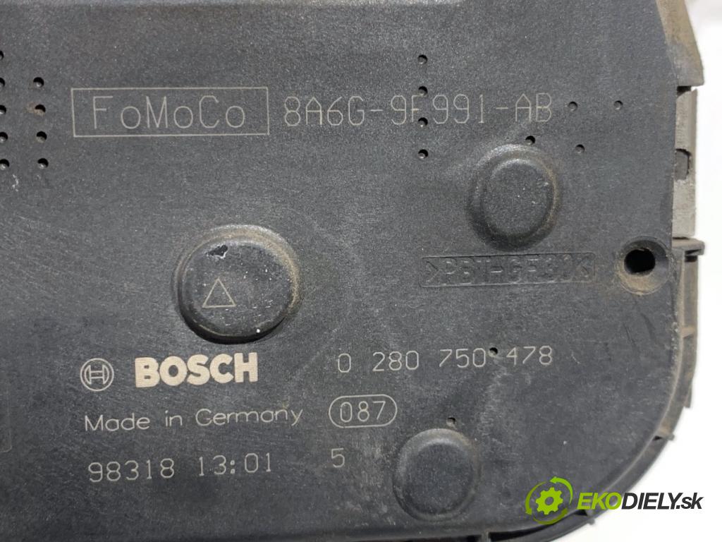 FORD FIESTA MK7 liftback 2009 44 kW 1.25 1242 Škrtiaca klapka 8A6G-9F991-AB 0280750478 (Škrtiaca klapka)