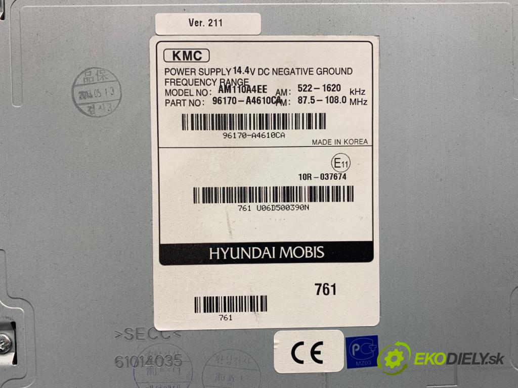 KIA CARENS IV nadwozie wielkoprzestrzenne (MPV) 2013 100 kW 1.7 CRDi 1685 RADIO 96170-A4610CA (Audio zariadenie)