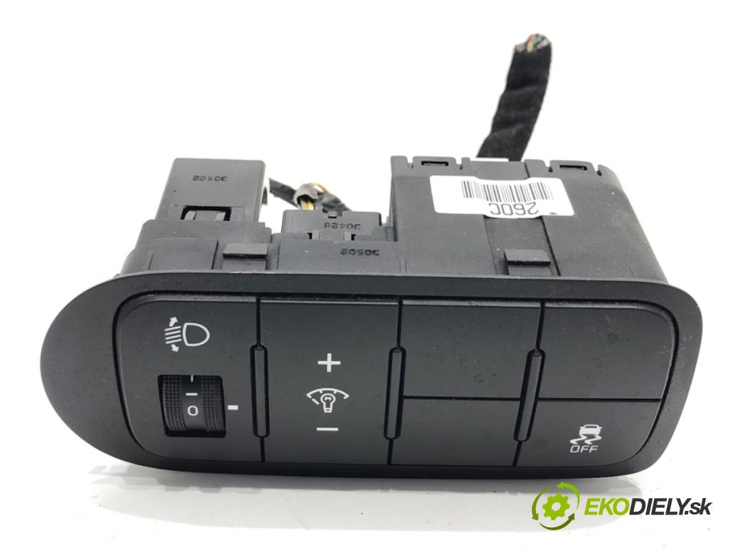 KIA CARENS IV nadwozie wielkoprzestrzenne (MPV) 2013 100 kW 1.7 CRDi 1685 Prepínač nastavenia svetiel 299120322 (Prepínacie páčky pod volantom)