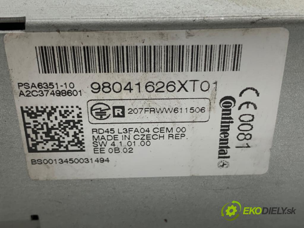 FIAT SCUDO II Skrzynia 2013 94 kW 2.0 D Multijet 1997 RADIO 98041626XT (Audio zařízení)