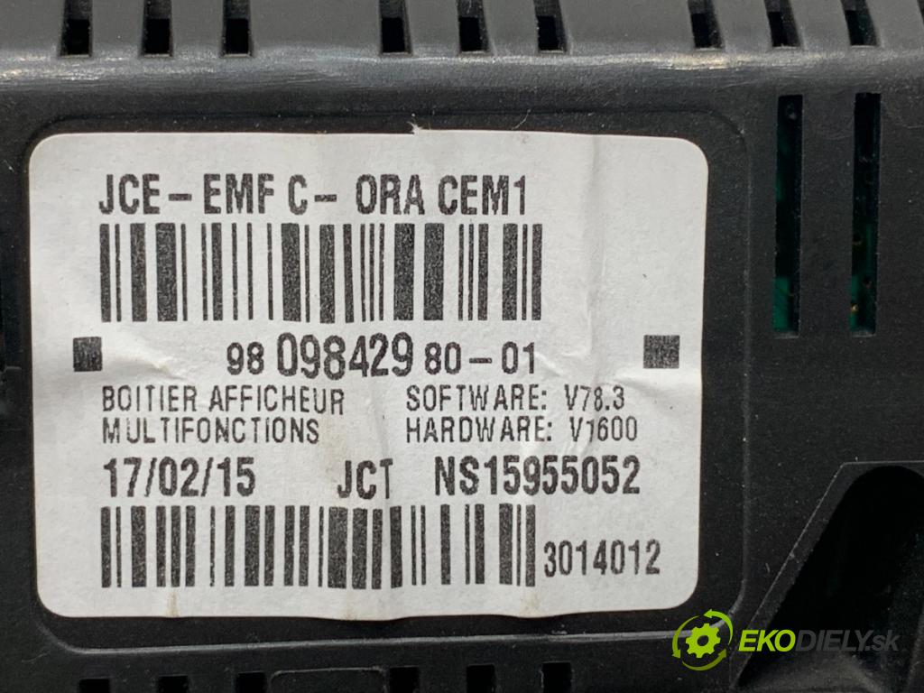 FIAT SCUDO II Skrzynia 2013 94 kW 2.0 D Multijet 1997 Displej 9809842980 (Přístrojová deska)