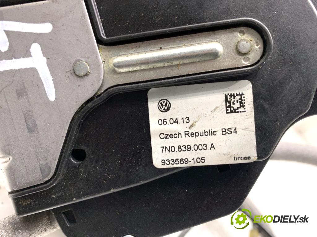 VW SHARAN nadwozie wielkoprzestrzenne (MPV) 2013 130 kW 2.0 TDI 1968 zámok dveře levý zadní část 7N0839003A 7N0839015C