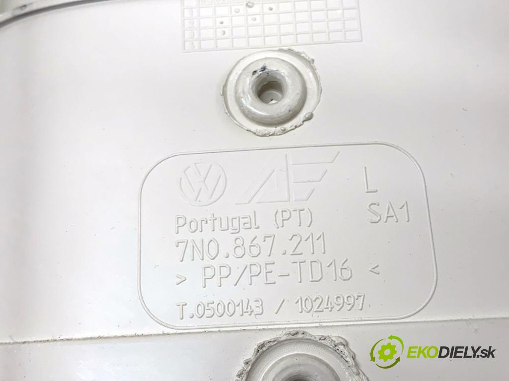 VW SHARAN nadwozie wielkoprzestrzenne (MPV) 2013 130 kW 2.0 TDI 1968 ča dveře levý zadní část Roleta 7N0867211C