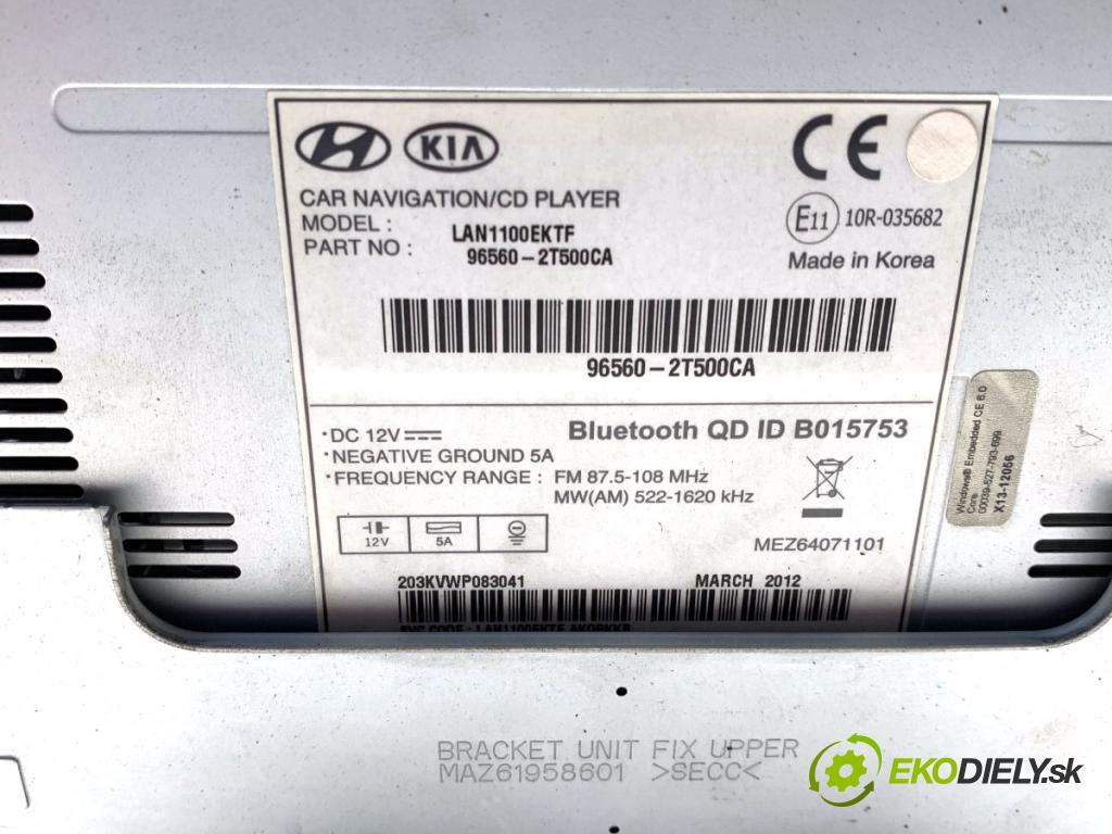 KIA OPTIMA sedan 2012 100 kW 1.7 CRDi 1685 RADIO 96560-2T500CA (Audio zariadenie)