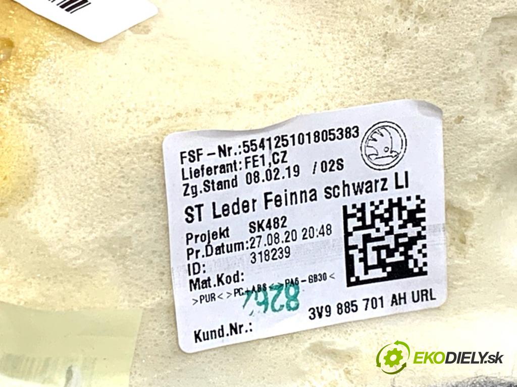 SKODA SUPERB III Kombi 2020 160 kW 1.4 TSI iV 1395 ča AirBag POKOJE: zadní část levá strana 3V0880441D 3V1857097AN