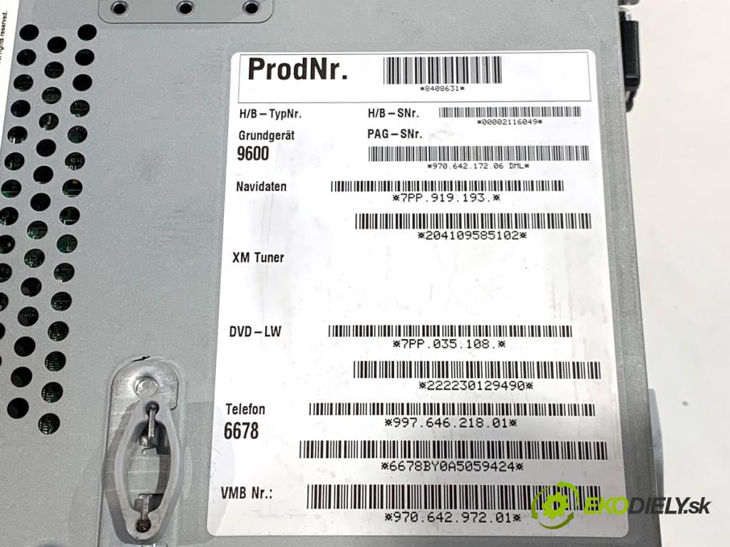 PORSCHE PANAMERA liftback 2010 294 kW 4.8 4S 4806 RADIO mavigace 7PP919193 (Audio zařízení)