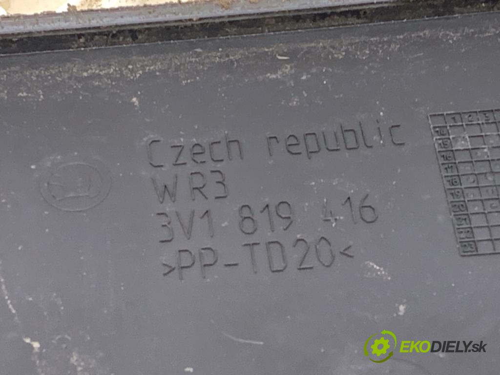 SKODA SUPERB III Kombi 2020 160 kW 1.4 TSI iV 1395 torpédo plast pod čelní okno 3V2819415 3V1819416 (Plast pod čelním sklem)