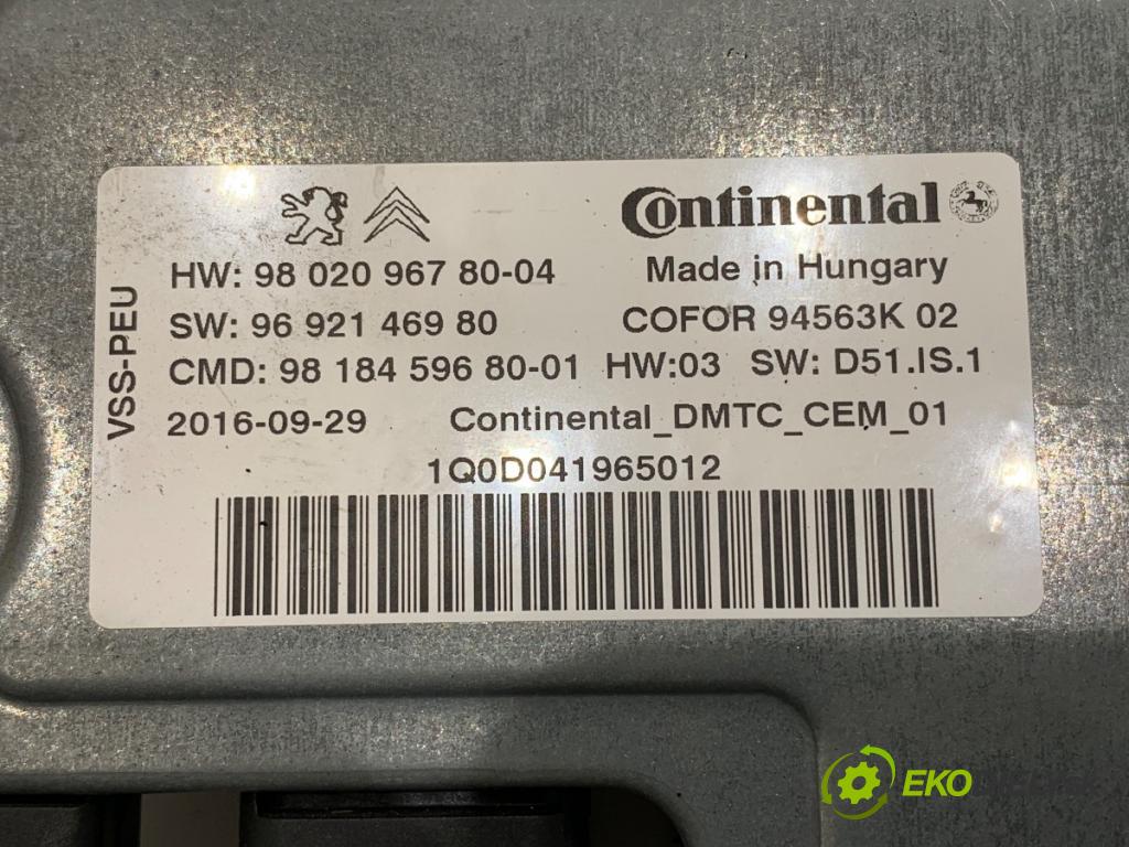 PEUGEOT 508 SW I Kombi 2017 133 kW 2.0 HDi 180 RXH 1997 modul Start brzdových světel 9802096780