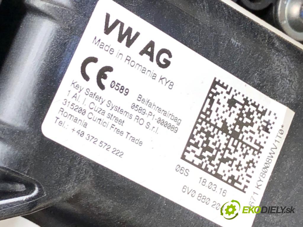 SKODA FABIA III Kombi 2016 55 kW 1.0 999 Palubná doska VANKÚŠ: spolujazdca 6V0880204